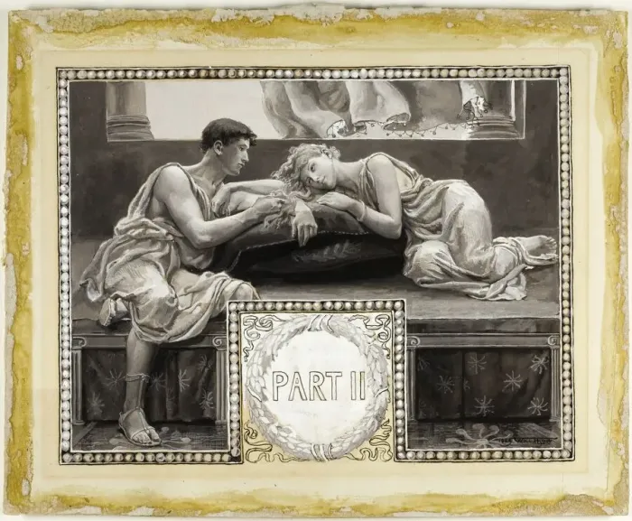 Framed Print : They Were Enthroned, in the Eventide, Upon a Couch - Head-Piece, Part II, 1885 Framed Print : They Were Enthroned, in the Eventide, Upon a Couch - Head-Piece, Part II, 1885