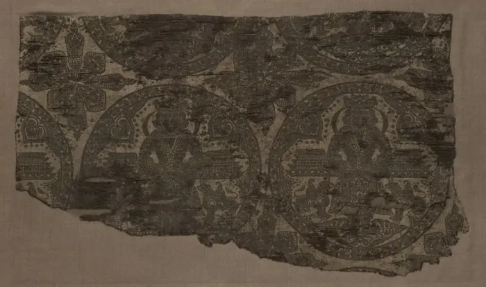 Framed Print : Enthroned King Flanked by Griffins, 800s ?. Creator: Unknown Framed Print : Enthroned King Flanked by Griffins, 800s ?. Creator: Unknown