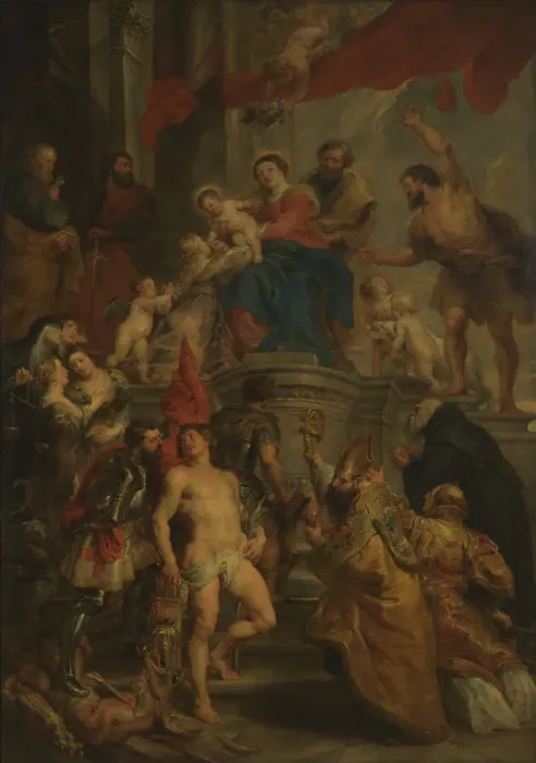 Framed Print : Enthroned Madonna Adored by Saints, c1628. Creator: Peter Paul Rubens