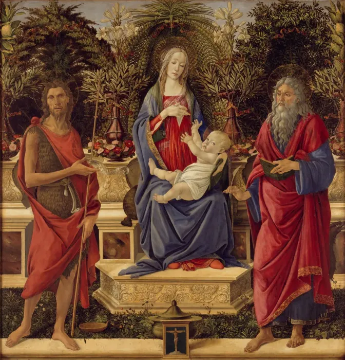 Framed Print : Enthroned Madonna with Child and Saints, 1485. Artist: Botticelli, Sandro (1445-1510) Framed Print : Enthroned Madonna with Child and Saints, 1485. Artist: Botticelli, Sandro (1445-1510)