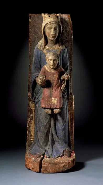 Framed Print : Enthroned Virgin and Child, between c.1340 and c.1360. Creator: Unknown Framed Print : Enthroned Virgin and Child, between c.1340 and c.1360. Creator: Unknown