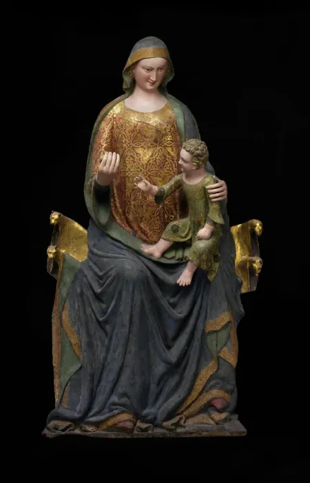 Framed Print : Enthroned Virgin and Child, Italian, mid-14th century. Creator: Unknown Framed Print : Enthroned Virgin and Child, Italian, mid-14th century. Creator: Unknown