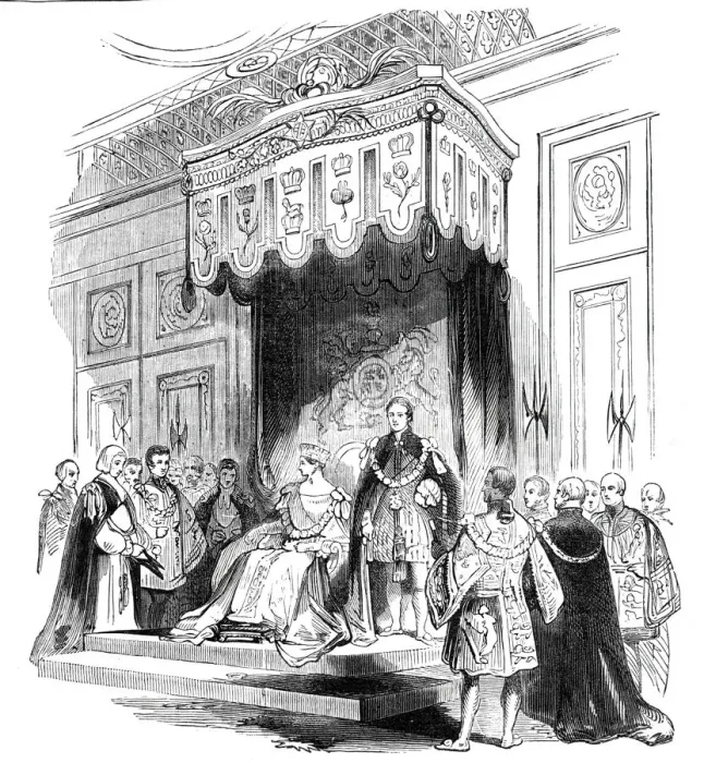 Framed Print : Enthronization of the Queen as Sovereign of the Order of the Garter, 1844 Framed Print : Enthronization of the Queen as Sovereign of the Order of the Garter, 1844