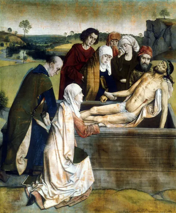 Framed Print : The Entombment, 1450s. Artist: Dieric Bouts Framed Print : The Entombment, 1450s. Artist: Dieric Bouts
