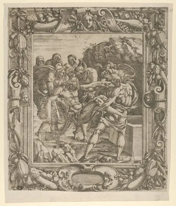 Framed Print : The Entombment, 1535-55. Creator: Jean Mignon Framed Print : The Entombment, 1535-55. Creator: Jean Mignon