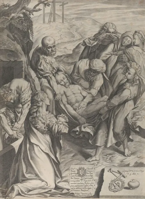 Framed Print : The Entombment, 1589. Creator: Philippe Thomassin Framed Print : The Entombment, 1589. Creator: Philippe Thomassin
