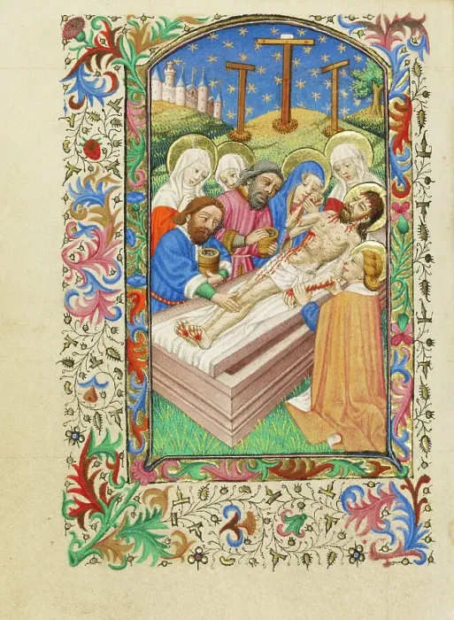 Framed Print : The Entombment; Book of Hours, about 1430-1440. Creator: Fastolf Master Framed Print : The Entombment; Book of Hours, about 1430-1440. Creator: Fastolf Master