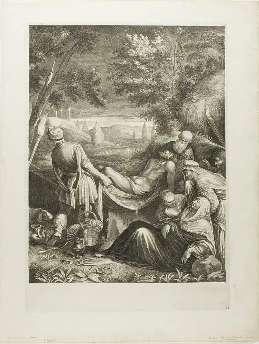 Framed Print : The Entombment, c. 1655. Creator: Cornelis de Visscher Framed Print : The Entombment, c. 1655. Creator: Cornelis de Visscher