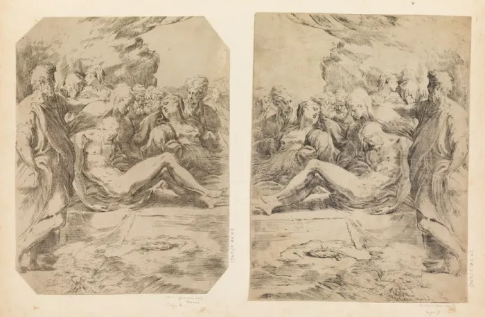 Framed Print : Entombment, ca. 1595-1600. Creator: Guido Reni Framed Print : Entombment, ca. 1595-1600. Creator: Guido Reni