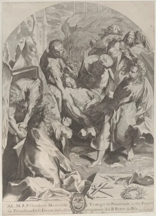 Framed Print : The Entombment, ca. 1622. Creator: Giovanni Temini Framed Print : The Entombment, ca. 1622. Creator: Giovanni Temini
