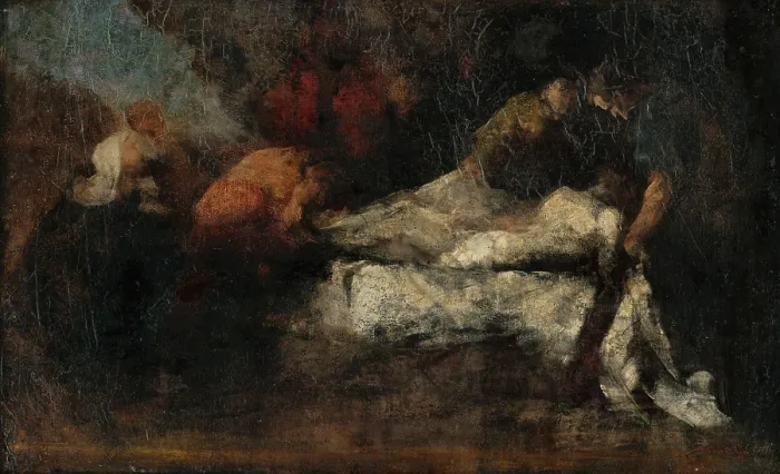 Framed Print : The Entombment of Christ, 1880-1900. Creator: Gyula Stetka Framed Print : The Entombment of Christ, 1880-1900. Creator: Gyula Stetka