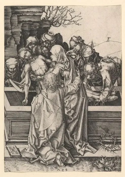Framed Print : The Entombment of Christ, ca. 1435-1491. Creator: Martin Schongauer Framed Print : The Entombment of Christ, ca. 1435-1491. Creator: Martin Schongauer
