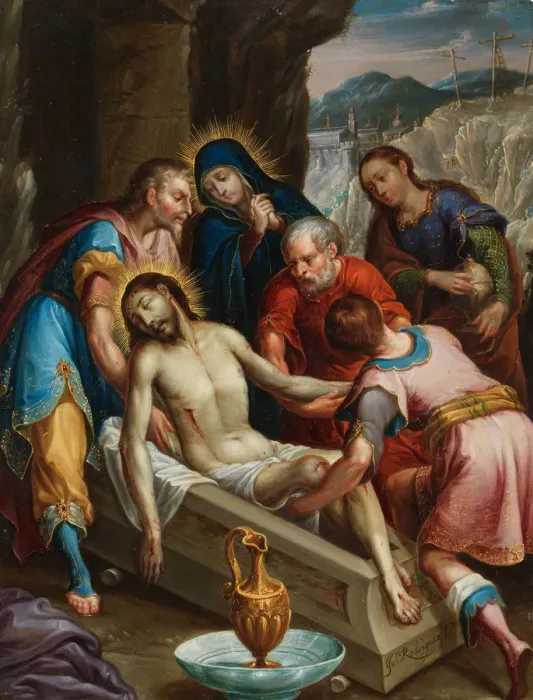 Framed Print : The Entombment of Christ, ca. 1702. Creator: Juan Rodriguez Juarez Framed Print : The Entombment of Christ, ca. 1702. Creator: Juan Rodriguez Juarez