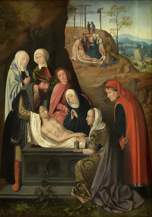 Framed Print : Entombment and the Lamentaion over the dead Christ, 1510-1520. Creator: Master of Hoogstraaten Framed Print : Entombment and the Lamentaion over the dead Christ, 1510-1520. Creator: Master of Hoogstraaten