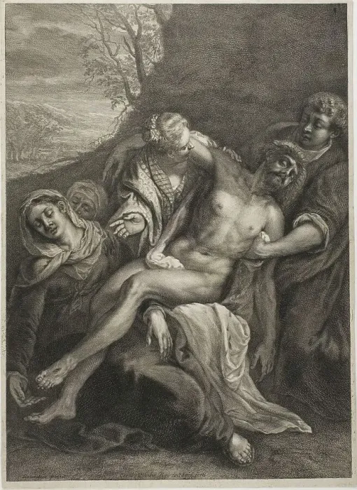 Framed Print : The Entombment, n.d. Creator: Cornelis de Visscher Framed Print : The Entombment, n.d. Creator: Cornelis de Visscher