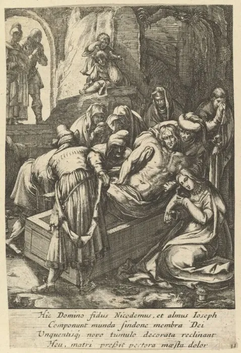 Framed Print : The Entombment, from The Passion of Christ, mid 17th century. Creator: Nicolas Cochin Framed Print : The Entombment, from The Passion of Christ, mid 17th century. Creator: Nicolas Cochin