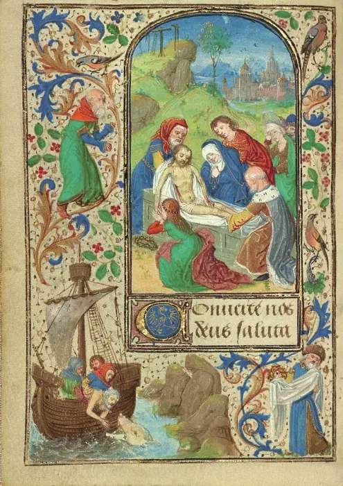 Framed Print : The Entombment; Prayer Book of Charles the Bold, about 1471. Creator: Lieven van Lathem Framed Print : The Entombment; Prayer Book of Charles the Bold, about 1471. Creator: Lieven van Lathem