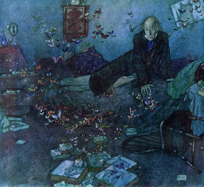 Framed Print : The Entomologist's Dream, 1909. Artist: Edmund Dulac Framed Print : The Entomologist's Dream, 1909. Artist: Edmund Dulac