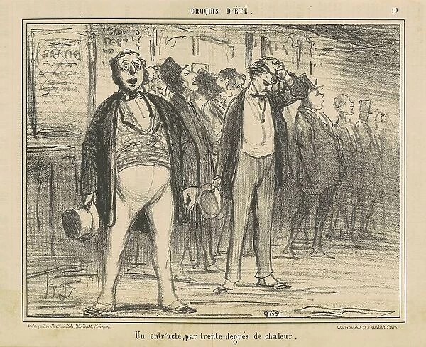 Un entr'acte, par trente degrés de chaleur, 19th century. Creator: Honore Daumier