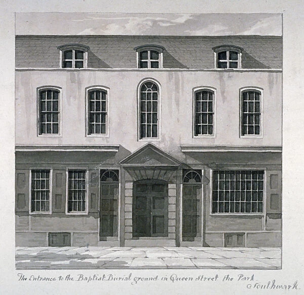 Entrance to a Baptist burial ground in Quilp Street, Southwark, London, c1825. Artist
