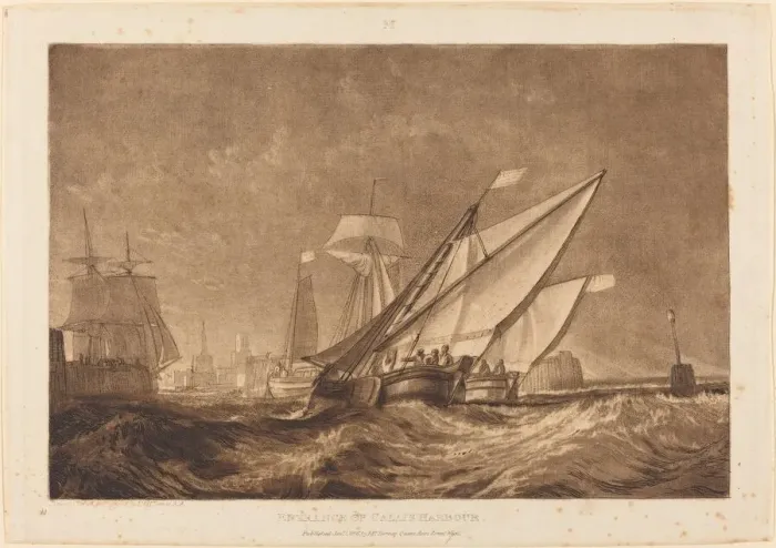 Framed Print : Entrance of Calais Harbour, published 1816. Creator: JMW Turner Framed Print : Entrance of Calais Harbour, published 1816. Creator: JMW Turner