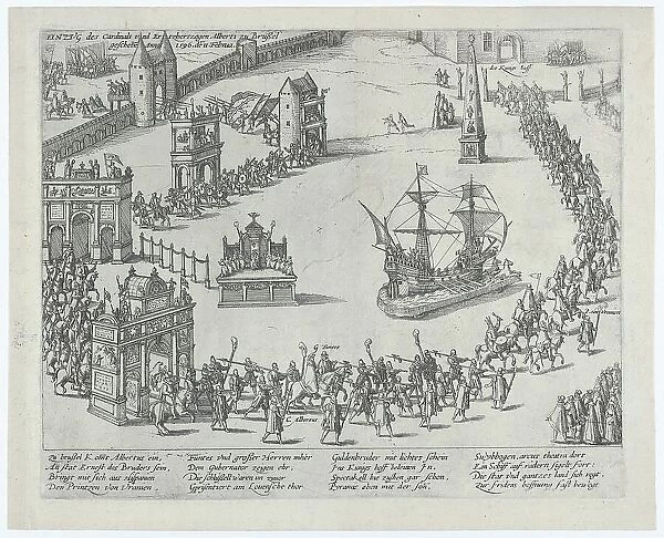 Entrance of the Cardinal and Archduke Albert to Brussels in 1596, after 1596. Creator: Anon