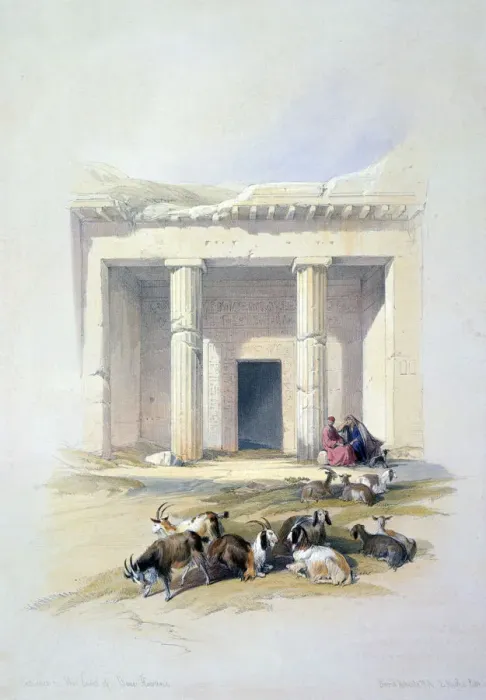Framed Print : Entrance to the Cave of Beni Hassan, 19th century. Artist: David Roberts Framed Print : Entrance to the Cave of Beni Hassan, 19th century. Artist: David Roberts