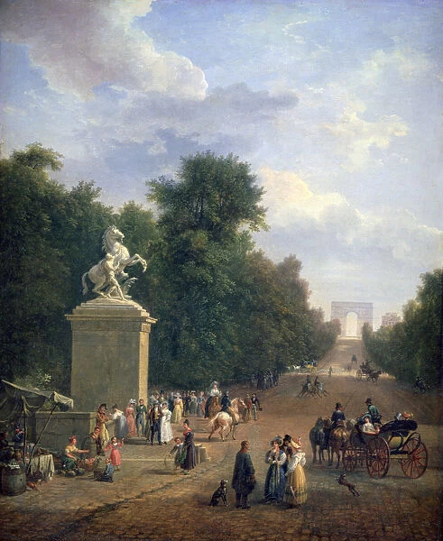 The Entrance to the Champs-Elysees, c1804-1836. Artist: Eustache Francois Duval