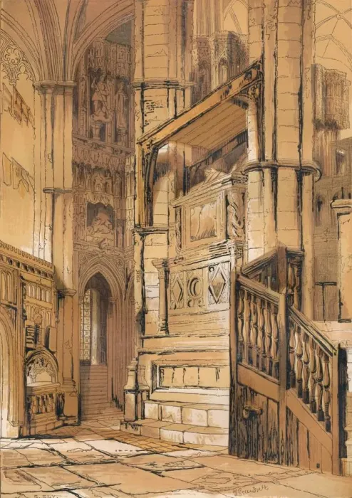 Framed Print : Entrance to the Chapel of Edward the Confessor, c1840, (1864) Framed Print : Entrance to the Chapel of Edward the Confessor, c1840, (1864)