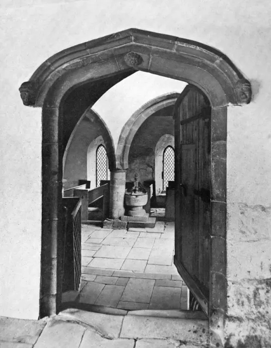 Framed Print : Entrance to the chapel, Haddon Hall, Derbyshire, 1924-1926 Framed Print : Entrance to the chapel, Haddon Hall, Derbyshire, 1924-1926