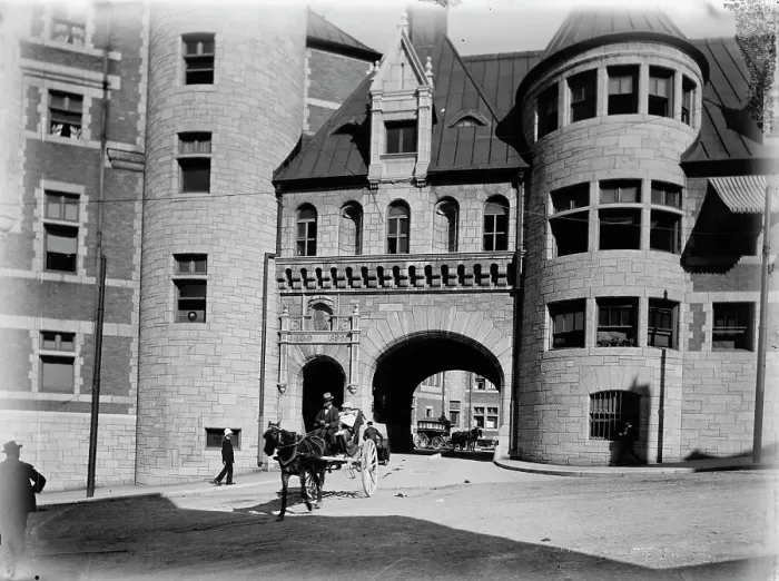 Framed Print : Entrance to Chateau Frontenac, Quebec, between 1880 and 1901. Creator: Unknown Framed Print : Entrance to Chateau Frontenac, Quebec, between 1880 and 1901. Creator: Unknown