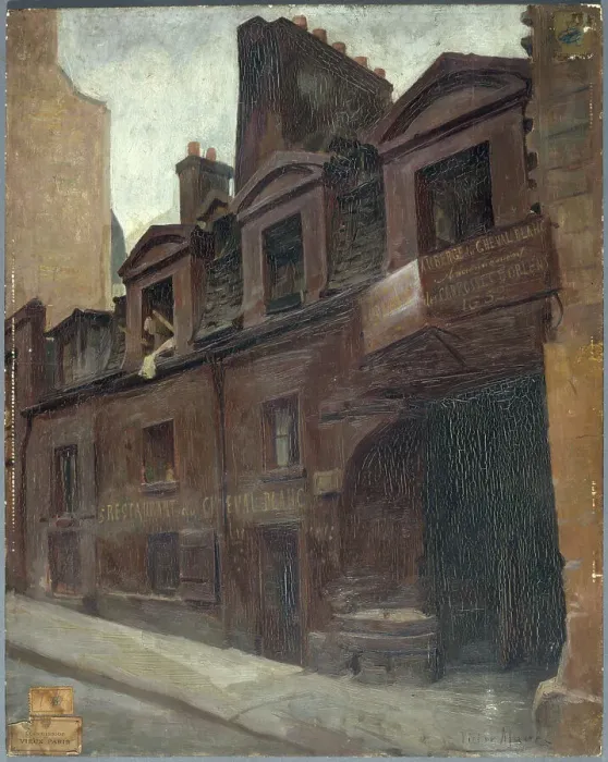 Framed Print : Entrance to the Cheval-Blanc inn, rue Mazet, 1898. Creator: Victor Marec