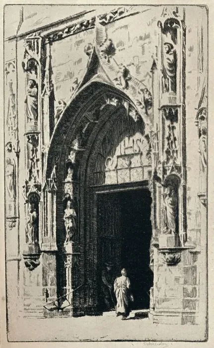 Framed Print : Entrance of the Church of St Nicholas-des-Champs, 1915. Artist: Otto J Schneider Framed Print : Entrance of the Church of St Nicholas-des-Champs, 1915. Artist: Otto J Schneider