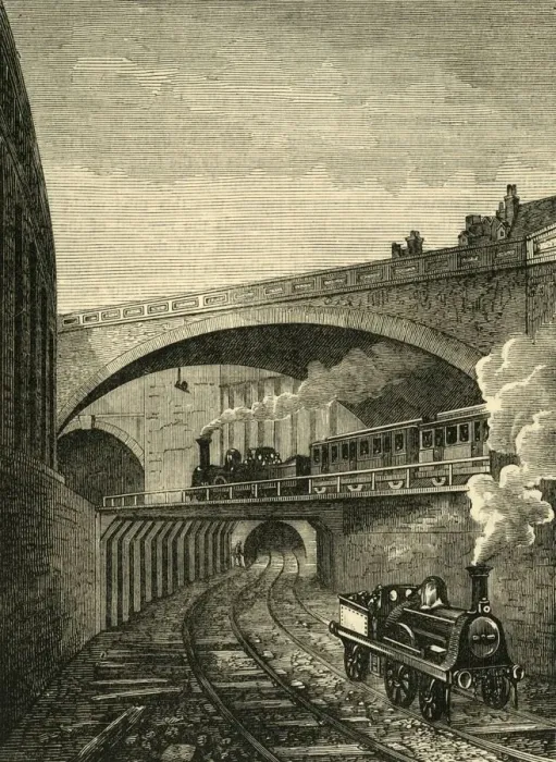 Framed Print : Entrance to the Clerkenwell Tunnel from Farringdon Street, c1876. Creator: Unknown Framed Print : Entrance to the Clerkenwell Tunnel from Farringdon Street, c1876. Creator: Unknown