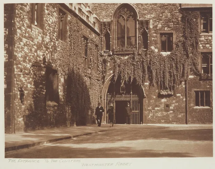 Framed Print : The entrance to the cloisters, Westminster Abbey. From the album: Photograph album - London, 1920s. Creator: Harry Moult Framed Print : The entrance to the cloisters, Westminster Abbey. From the album: Photograph album - London, 1920s. Creator: Harry Moult