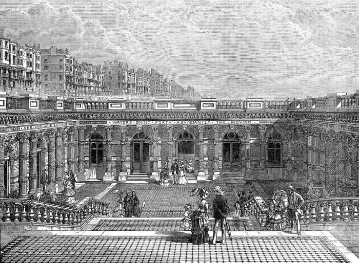 Framed Print : Entrance Court of the Brighton Aquarium, 1872. Creator: Unknown Framed Print : Entrance Court of the Brighton Aquarium, 1872. Creator: Unknown