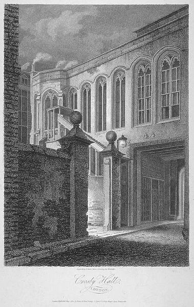 The entrance to Crosby Hall at no 36 Bishopsgate, City of London, 1804