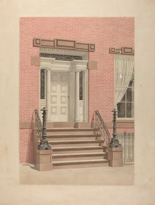 Framed Print : Entrance to Cutting House, c. 1938. Creator: Lorenz Rothkrantz Framed Print : Entrance to Cutting House, c. 1938. Creator: Lorenz Rothkrantz