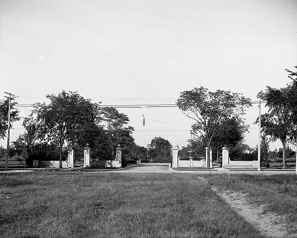 Entrance to Detroit, Woodward Avenue and E. Boston Boulevard, Detroit, Michigan, c1900- 1910. Creator: William H. Jackson