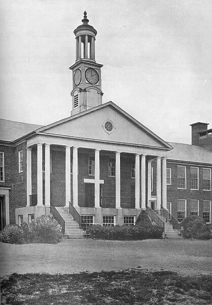 Detail of entrance front, Bird School (Elementary and Junior High), Walpole, Massachusetts, 1922