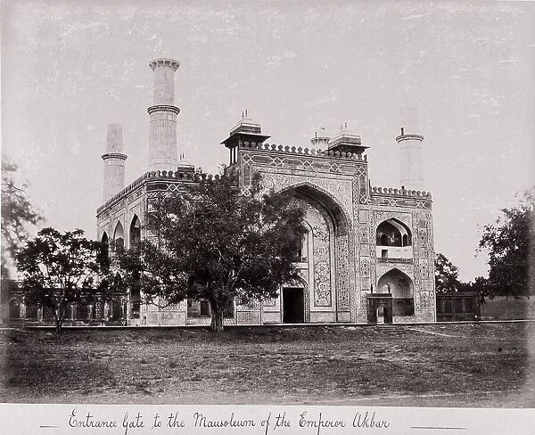 Entrance Gate to the Mausoleum of the Emperor Akbar, Late 1860s. Creator: Samuel Bourne
