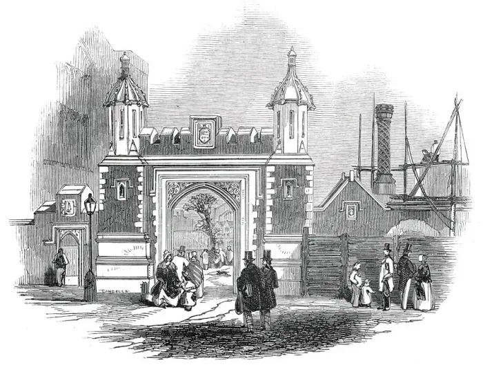 Framed Print : Entrance gateway, Lincolns Inn Fields, 1845. Creator: Unknown