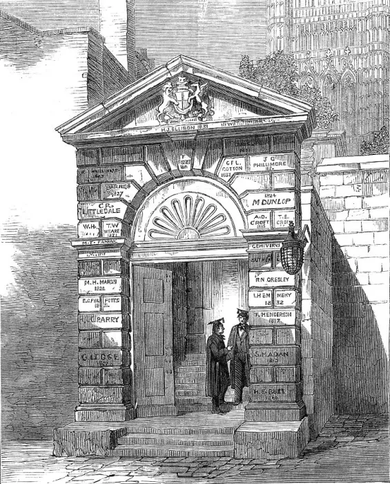 Framed Print : Entrance gateway of Westminster School, 1860. Creator: Unknown Framed Print : Entrance gateway of Westminster School, 1860. Creator: Unknown