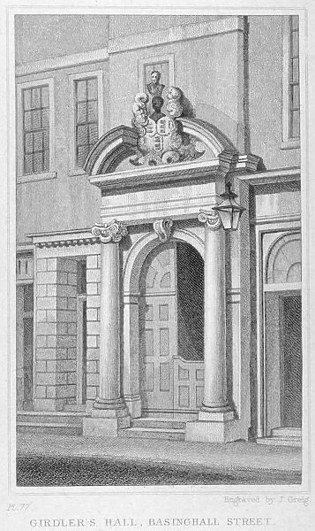 Entrance to Girdlers Hall, Basinghall Street, City of London, 1830. Artist: John Greig