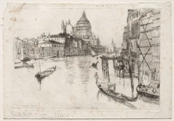 Framed Print : Entrance to Grand Canal, 1880. Creator: Otto H. Bacher (American, 1856-1909) Framed Print : Entrance to Grand Canal, 1880. Creator: Otto H. Bacher (American, 1856-1909)