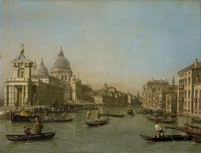 Framed Print : Entrance to the Grand Canal near the Punta della Dogana and Santa Maria della Salute, 1730-1745. Creator: Unknown Framed Print : Entrance to the Grand Canal near the Punta della Dogana and Santa Maria della Salute, 1730-1745. Creator: Unknown