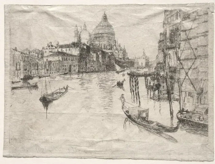 Framed Print : Entrance to the Grand Canal, Venice, 1880. Creator: Otto H. Bacher (American, 1856-1909) Framed Print : Entrance to the Grand Canal, Venice, 1880. Creator: Otto H. Bacher (American, 1856-1909)