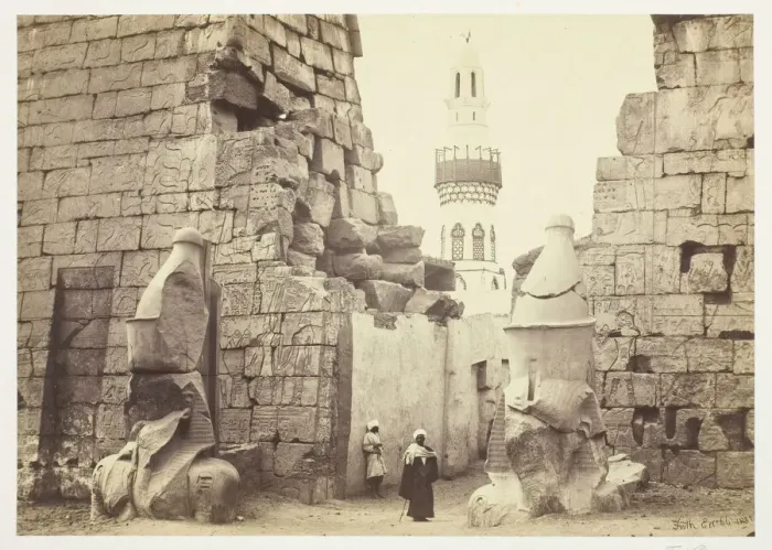 Framed Print : Entrance to the Great Temple, Luxor, 1857. Creator: Francis Frith Framed Print : Entrance to the Great Temple, Luxor, 1857. Creator: Francis Frith