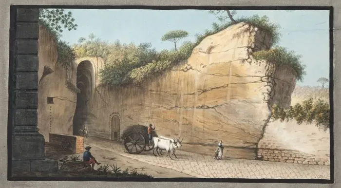 Framed Print : Entrance of the Grotta of Pausilipo, 1776 Framed Print : Entrance of the Grotta of Pausilipo, 1776