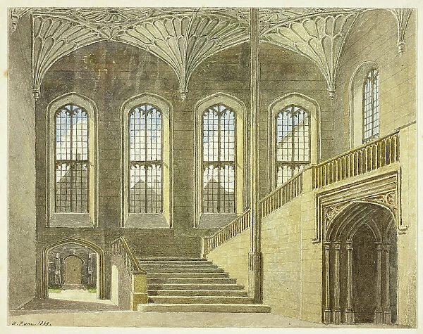 Entrance Hall, Christchurch, Oxford, 1869. Creator: George Pyne